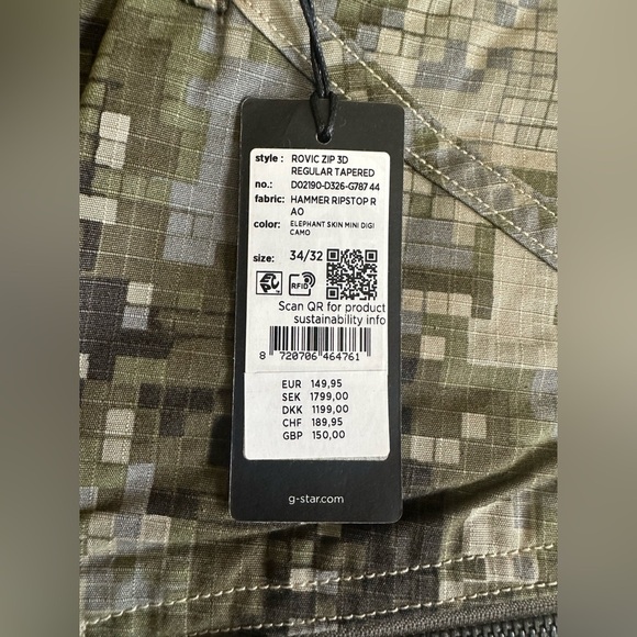 NWTs Men’s G-Star ROVIC ZIP 3D REGULAR TAPERED JEANS Sz 34 x 32 - Picture 2 of 6